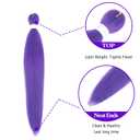 Purple Braiding Hair Pre Stretched 30 Inch - Purple Hair Extensions for Braids Long Synthetic Yaki Braiding Hairs DIY Braids Ponytail for Stage Party Halloween Cosplay 2 Pack