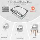 BOSEDSANG 4-in-1 Baby High Chair, Convertible Highchair for Babies and Toddlers, Portable High Chair with Foldable Design, Booster Seat for Kitchen, Dining & Outdoor Use, Easy to Clean & Storage(Grey)