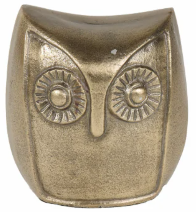 Owl Statue Metal Art Sculpture Handmade Antique Decorative Brass Collectible Figurine for Home Decoration