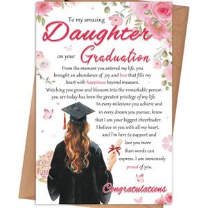 9 x Daughter Graduation Card, High School College Graduation Cards for Daughter, Congrats Grad Gift Card for Daughters, 85.3 inches
