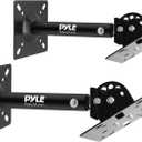 Pyle Universal Speaker Mounting Bracket - Ceiling & Wall Speaker Mount with Adjustable Swivel Tilt, 13.4" Retractable Telescopic Arm, 75 lbs Max Load - Ideal for Home Surround Sound Systems (Pair)