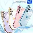 LeYi for Samsung Galaxy S25-FE Case: [ ] Tempered Glass Screen Protector [2 Pcs]+ Full Camera Lens Protection,Love Heart Plating Luxury Shockproof for S25FE,Sierra Blue