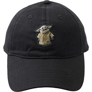 Star Wars The Mandalorian The Child Cotton Adjustable Baseball Cap, Grogu Dad Hat (Black)