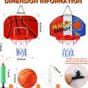 Sosation 2 Pcs Mini Basketball Hoop with 4 Basketball, Sticky Hook, Pump, Indoor No Drilling Basket Ball Hoop Decompress Game for Kid Adult Back to School Gift