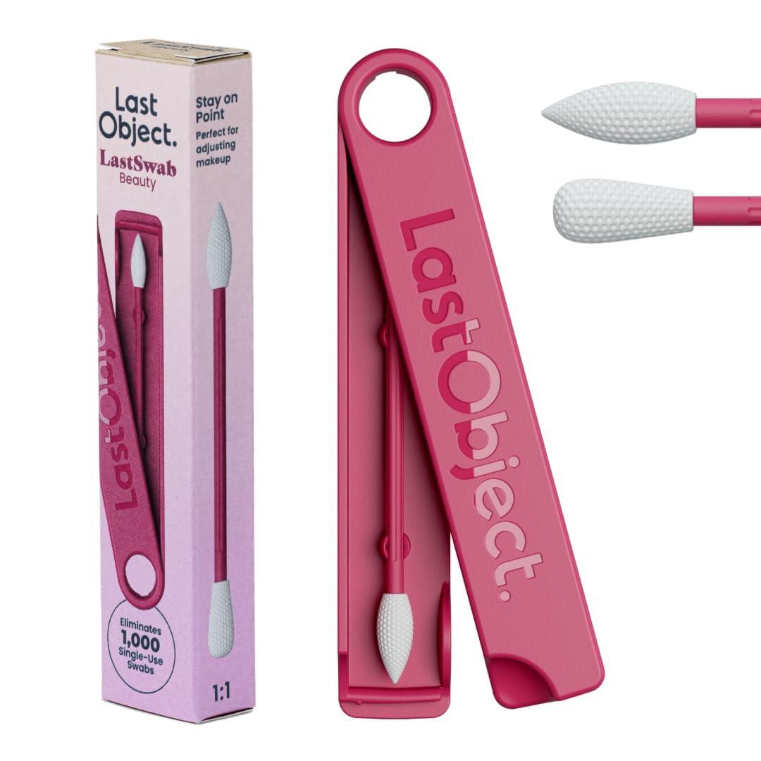 LastSwab Reusable Cotton Swabs for Gentle and Eco-Friendly Beauty Routines - The Sustainable Alternative to Single-Use Q Tips - Zero Waste & Easy to Clean - Comes with a Convenient Travel Case Holder
