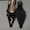 Mettesally Women Slingback Heels Pumps Shoes High Heels Stilettos Square Toe for Women Dressy Shoes 4'' (9.5, Black)