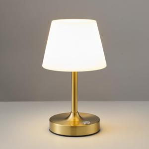 PUSU Cordless LED Gold Small Table Lamp, Waterproof Shower Light with 4000mAh Battery, Portable Rechargeable Touch Dimming Night Light for Bathroom, Outdoor Camping, Kitchen, Patio, Restaurant