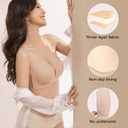 Strapless Bandeau Bras for Women Push Up Sticky Bra with Non-Slip Tube Top Seamless Invisible Bralette (Black)