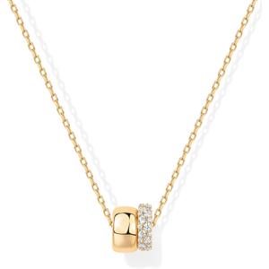 PAVOI 14K Gold Plated Pendant Necklace for Women, CZ Rondelle Pendants