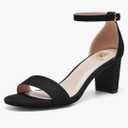 Women Open Toe Low Chunky Short Heels Ankle Strap Block Heel Sandals Party Dress Wedding Pump Shoes 11