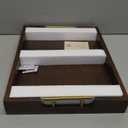 Joy&Grace Ottoman Tray for Living Room, Large Acacia Wooden Serving Tray with Handles for Coffee Table, Breakfast in Bed, Food Dinner, Decorative Tray (Sleek Brown, 16.7" x 12.8" x 2")