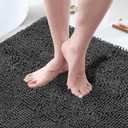 Bathroom Rugs 60"x36", Ultra-Soft Bath Rugs Quick Dry, Non Slip Absorbent Chenille Bath Mats for Bathroom Floor, Tub, Shower, Toilet, Machine Washable, Grey