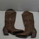 DANAZANA Knee High Cowgirl Boots For Women Wide Calf Tall Western Embroidered Cowboy Boots With Side Half Zip Size 9