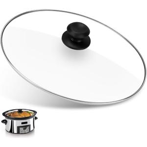 Oval 8 Quart Slow Cooker Glass Lid Fit for Crock Pot 8 Q Slow Cooker and Fit for Hamilton Beach 8q Glass Pot Lid, Slow Cooker Pot Lid Replacement Part, 1 Pack