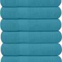 Pack of 6 Bath Towels 27 x 54 Inches, 100% Cotton, Larger & Lighter Weight, Quicker to Dry, Super Soft and Absorbent, Perfect for Bathroom (Teal, Pack of 6 (27''x54''))