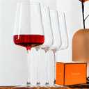 2 x Red Wine Glasses Set of 4, Premium Crystal Wine Glasses Hand Blown,20 oz,Thin Rim,Long Stem,Perfect for Red or White,Daily Use,Unique Wedding Anniversary or Birthday Gift