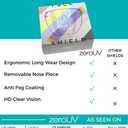zeroUV - Protective Face Shield Full Cover Visor Glasses/Sunglasses (Anti-Fog/Blue Light Filter) (Clear/Clear) Single