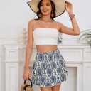 Bsubseach Flowy Shorts for Women High Waist Ruffle Mini Skirts Teen Girls Casual Boho Flowy Skirt Golf Tennis Skort (M)