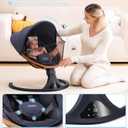 Baby Swing to Toddler Electric Infant Swing Portable for Newborn Boy Girl, 5 Sway Speeds with Remote Control, 12 Preset Melodies and Bluetooth, 0-6 Months Max 20 Lbs(Dark Wood Grain) | Portable Electric Infant Rocker with 5 Sway Speeds & Timers, 12 Melodies, 5-Point Harness, Max 20 lbs, 0-6 Months, Navy Blue