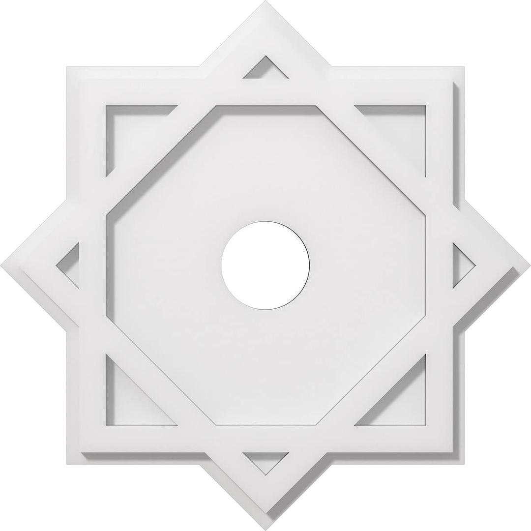 Ekena Millwork CMP18AL-03000 Axel Architectural Grade PVC Contemporary Urethane Ceiling Medallions 18"OD x 3"ID x 10"C x 1"P