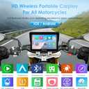 Carpuride W702S PRO Motorcycle GPS Wireless Carplay/Android Auto, 7" Waterproof Motorbike Touch Screen, with BM05 Mount, Bluetooth Trans, Wired Controller, Navigation