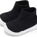 Engtoy Baby Shoes & Socks - Non-Slip Breathable Slippers with Soft Rubber Sole - Baby Boys & Girls Slip On Sneakers (0-9 Months Infant, All Black)