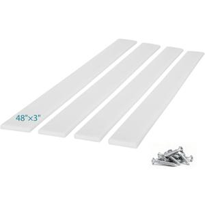 MARGAR 48" X 3" PE Trailer Bunk Glides, Heavy Duty PE Glide Pads Includes Pre-Drilled Holes and 12 Screws, Smoother Boat Trailer Glide Bunk Enders