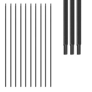 1/2 Inch Wrought Iron Plain Bar Balusters - Hollow Iron Square Metal Stair Balusters - Metal Spindles for Indoor Staircase, Satin Black (30 Pack)