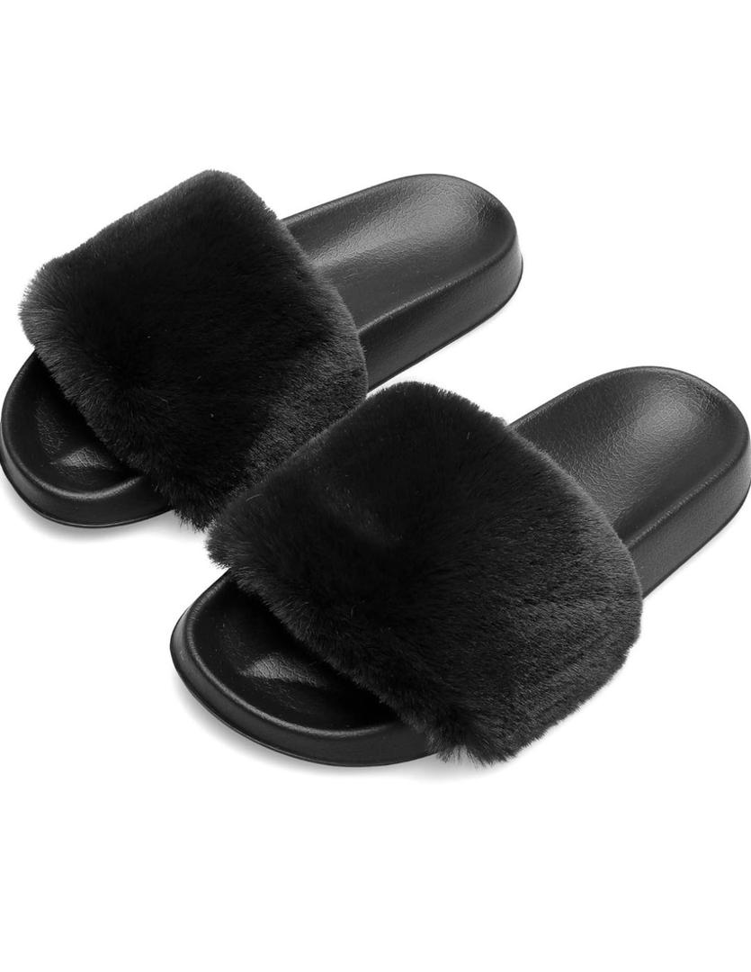 Spesoul Womens Fuzzy Slides Open Toe Furry Slide Slippers Indoor Outdoor Slides Sandals Casual Flat Fluffy House Slippers, Size 40 Spesoul Womens Fuzzy Slides Open Toe Furry Slide Slippers Indoor Outdoor Slides Sandals Casual Flat Fluffy House Slippers, Size 40