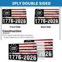 250 Anniversary Flag 3x5 Ft Double Sided 250 Years 1776-2026 250th Anniversary Patriotic Yard Signs Party Supplies Hanging Decor for Room House Welcome Photo Backdrop with Brass Grommets