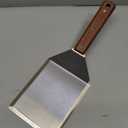 Extra Wide Spatula, Large Metal Spatula with Full Tang Wooden Handle & Beveled Edges for Skillets, Griddles & Grills, Pancake Flipper Turner, Smash Burgers Turner, 6 x 5-inches