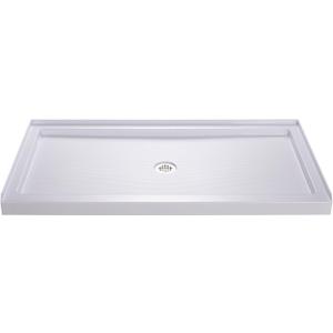 DreamLine SlimLine 36 in. D x 54 in. W x 2 3/4 in. H Center Drain Single Threshold Shower Base in White, DLT-1136540