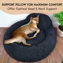 PetJett Calming Dog Bed Medium Size Dog - 30'' Donut Bed, Washable Dog Bed, Anti-Slip & Super Soft Fluffy Plush Round Dog Bed, Anti-Anxiety Premium Comfort Pet Bed, Fits Dogs Upto 45 lbs - Dark Grey, Medium - 30”L x 30”W x 8”Th
