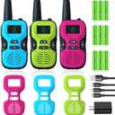 Walkie Talkies for Kids Rechargeable 3 Pack - Long Range Kid Walkie Talkie for Camping Hiking Outdoor - Walkie-Talkies Walky Talky for Kids - Toys and Gifts for 3-12 Year Old Boys Girls