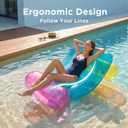 Funscape Inflatable Pool Recliner Lounger, Swimming Pool Floating Lounge, Adult Sun Tanning Chair W/Cup Holder, Beach Water Sofa Floaties, Fun Yard Summer Party Gift for Boys Girls Teens Family Women