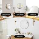 SCWF-GZ 20" Round Mirror Circle Wall Mounted Hanging or Against Wall Metal Frame Dressing Make-up Mirrors for Entryway Bedroom Bathroom Living Room 20 inch Silver