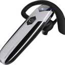 Bluetooth Headset V5.3 Single-Ear Earpiece with Wireless Microphone 48H Battery, Bluetooth Earpiece - Handsfree for Driving/Truck Drivers, Compatible with iPhone, Android, Samsung