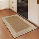 QiCaiJia Anti Fatigue Kitchen Mats for Floor, Super Absorbent Kitchen Rugs Non Slip Washable, Soft Linen Braided Kitchen Runner Rug, Standing Mat Kitchen Sink Mat, Easy to Clean, Brown 17x30