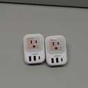 2 Pack European Plug Adapter USB C, TESSAN US to Europe Adapter 4 Outlets 3 USB Charger, Type C International Power Adaptor to Italy Spain France Portugal Iceland Germany, Europe Travel Essentials