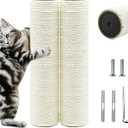 Cat Scratching Post Replacement Pole2 PCS 11.81in Cat Tree Replacement PostNatural Sisal Cat Tree Replacement Parts with M8 ScrewsCat Scratch Post Replacement for Refurbishment (11.8in/30cm) (30cm/11.81in)