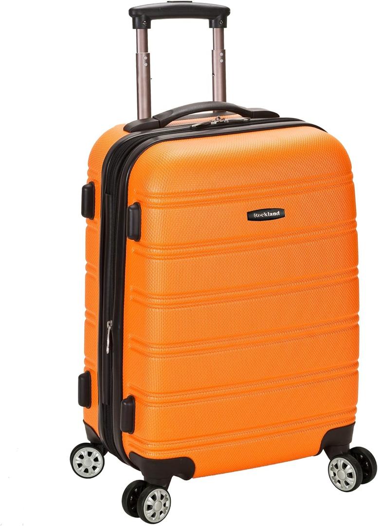 Rockland Melbourne Hardside Expandable Spinner Wheel Luggage, Carry-On 20", Orange