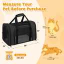 Large Cat Carrier Soft Up to 28 Lbs, Breathable Pet Bag with Steel Frame, 20.0"L x 13.0"W x 13.0"H, Black