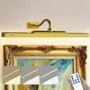 24 Inch Battery Powered Picture Light - Gold Wireless Wall Sconce with Remote & Timer for Photos, Paintings, Art & Home Gallery (1 Pack)