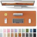 YSAGi Desk Pad Protector, Large Mouse Mat, Non-Slip PU Leather Waterproof Laptop Desk Blotter/ Writing Pad for Office and Home (23.6" x 13.8", Brown)