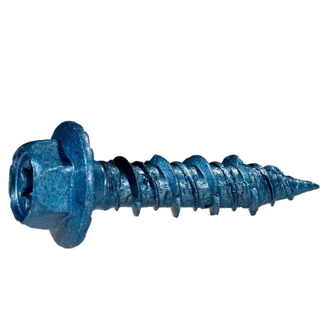 Star Drive Hex Washer Head Masonry Screws, 50 Pieces with Driver Bit & Masonry Drill Bit - 5/16" x 1-1/4" Concrete Masonry Screws, Rust Resistant High Strength