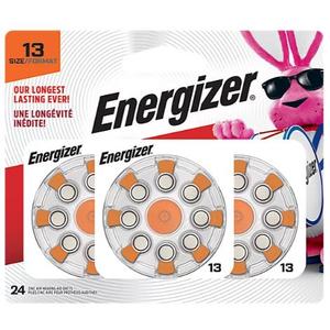 Energizer Orange Tab Size 13 Hearing Aid Batteries - 24 Count