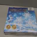 Quntis 34" Christmas Snowflakes Window Lights Battery Operated, 3 Pack 36 LEDs Snowflake String Lights with Timer Memory, 8 Twinkle Modes Xmas House Indoor Winter Hanging Decoration, Warm White