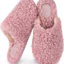 SNUGLEAVES  Women's Fuzzy Slip-on Slippers Warm Cozy Soft Lightweight Memory Foam Indoor House Shoes, 9-10