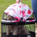 Pet Gear No-Zip View 360 Pet Safety Carrier & Car Seat for Small Dogs & Cats Push Button Entry, View 360 20-inch, Pink Hydrangea