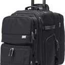 Trilogy Modular System I Modular 4-wheel spinner carry-on, with two zip-off bags! All 3 are Expandable! You get 3 bags in 1! Mix and match; take apart to fit crowded airplane spaces (Black), 13.5" x 12" x 22"
